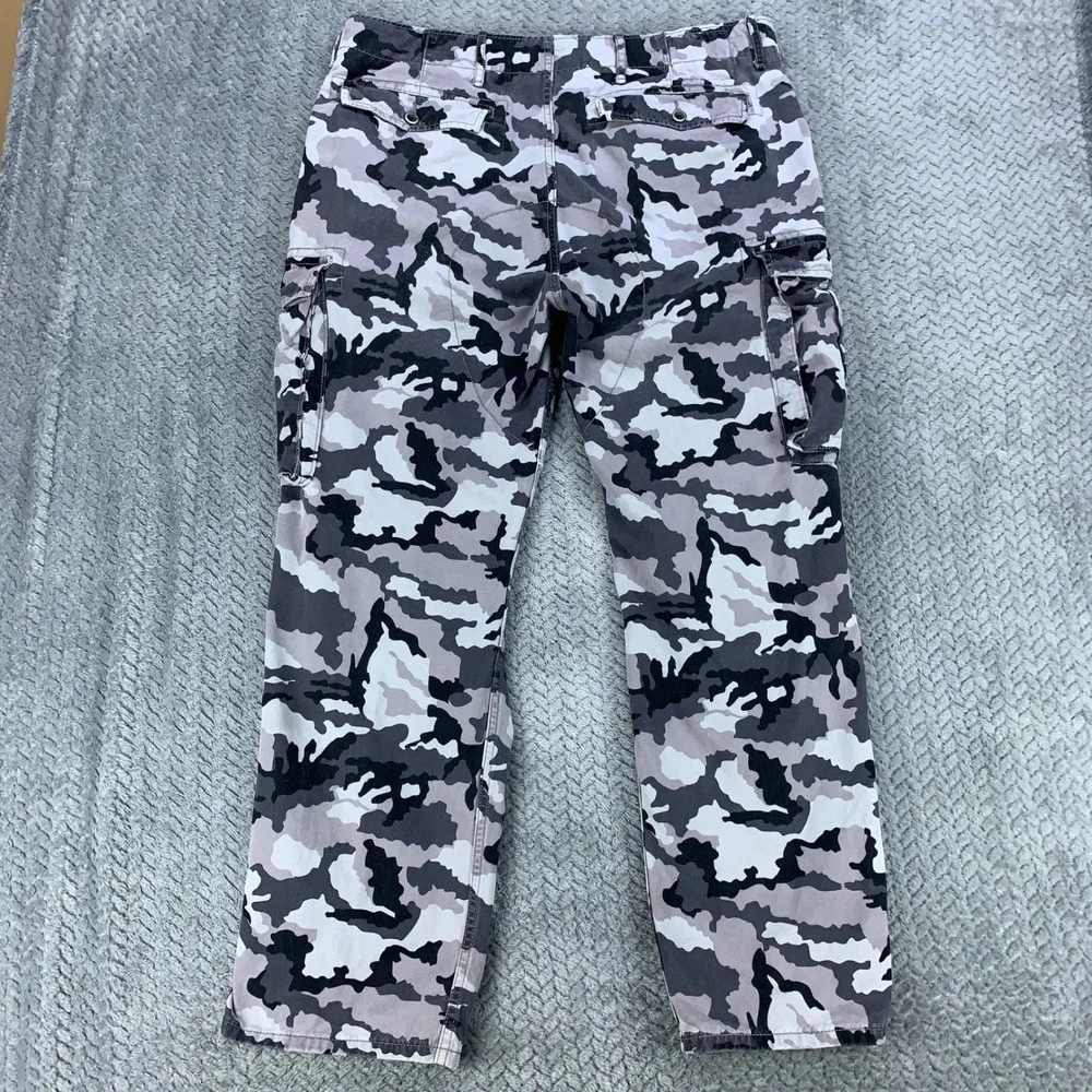Levi's Cargo Pants Mens 36 (Fits 36x29) Gray Camo Straight Leg Cotton 12462-0019